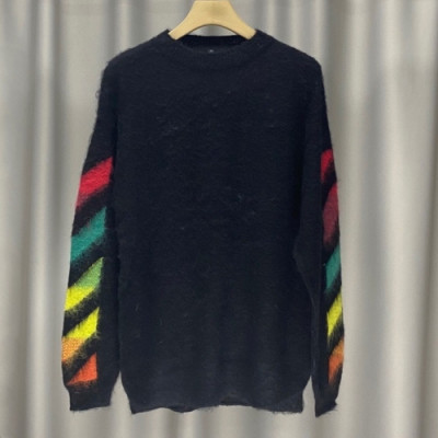 [오프화이트]Off-white 2020 Mm/Wm Brush Mohair Knit Sweater - 오프화이트 2020 남자 브러쉬 모헤어 니트 스웨터 Off0474x.Size(s - 2xl).블랙