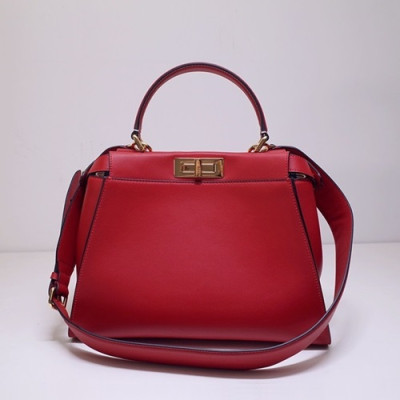 Fendi 2020 Leather Tote Shoulder Bag ,33CM - 펜디 2020 레더 여성용 토트 숄더백 FENB0580,33CM,레드