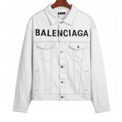 [발렌시아가]Balenciaga 2020 Mm/Wm Logo Casual Oversize Denim Jackets - 발렌시아가 2020 남/녀 로고 캐쥬얼 오버사이즈 데님 재킷 Bal0720x.Size(s - xl).화이트