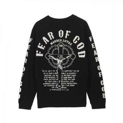 [피어오브갓]Fear of god 2020 Mens Oversize Minimal Cotton Tshirts - 피어오브갓 2020 남성 오버사이즈 미니멀 코튼 긴팔티 Fea0191x.Size(s - xl).블랙