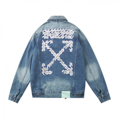 [오프화이트]Off-white 2020 Mens Logo Casual Denim Jackets - 오프화이트 2020 남성 로고 캐쥬얼 데님 재킷 Off0508x.Size(m - 2xl).블루