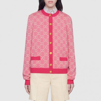 [구찌]Gucci 2020 Womens Trendy Crew-neck Wool Cardigan - 구찌 2020 여성 드렌디 크루넥 울 가디건 Guc02985x.Size(s - l).핑크