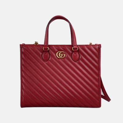 Gucci 2020 Leather Tote Shoulder Bag,35CM - 구찌 2020 레더 토트 숄더백 627332,GUB1223,35CM,레드