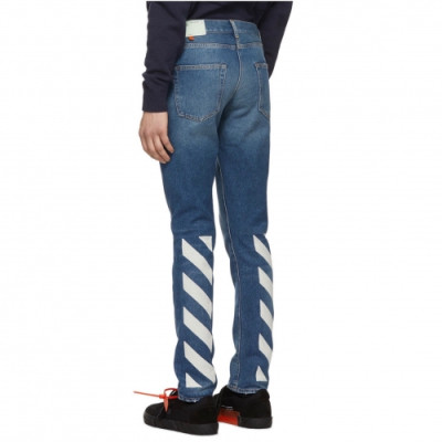 [오프화이트]Off-white 2020 Mens Logo Denim Jeans - 오프화이트 2020 남성 로고 데님 청바지 Off0554x.Size(29 - 40).블루