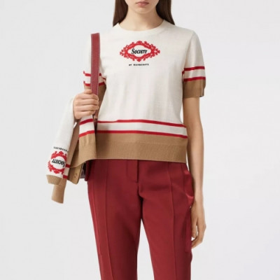 Burberry 2020 Womens Vintage Short Sleeved Sweaters - 버버리 2020 여성 빈티지 스웨터 Bur02921x.Size(s - xl).화이트