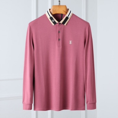 [버버리]Burberry 2020 Mens Logo Casual Cotton Polo Tshirts - 버버리 2020 남성 로고 캐쥬얼 코튼 폴로 맨투맨 Bur02957x.Size(m - 3xl).핑크