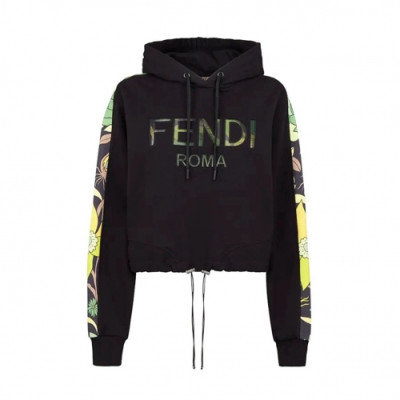 [펜디]Fendi 2020 Womens Logo Casual Cotton Hoodie - 펜디 2020 여성 로고 캐쥬얼 코튼 후디 Fen0816x.Size(s - m).블랙