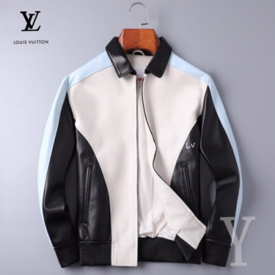 [루이비통]Louis vuitton 2020 Mens Monogram Spray Leather Jackets - 루이비통 2020 남성 모노그램 가죽 자켓 Lou02243x.Size(m - 3xl).블루