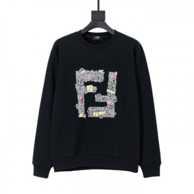 [펜디]Fendi 2020 Mens Logo Crew-neck Cotton Tshirts - 펜디 2020 남성 몬스터 크루넥 코튼 긴팔티 Fen0823x.Size(xs - l).블랙