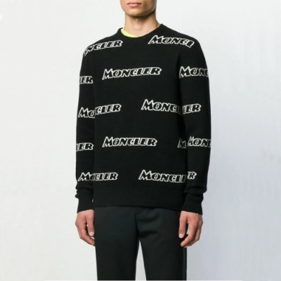 [몽클레어]Moncler 2020 Mens Retro Logo Crew-neck Sweaters - 몽클레어 2020 남성 레트로 로고 크루넥 스웨터 Moc01856x.Size(m - 3xl).블랙