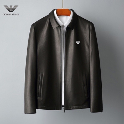 [알마니]Armani 2020 Mens Classic Leather Jackets - 알마니 2020 남성 클래식 캐쥬얼 가죽 자켓 Arm0780x.Size(m - 3xl).블랙