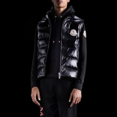 [몽클레어]Moncler 2020 Mens Patch Logo Modern Duck Down Padding Vest - 몽클레어 2020 남성 패치 로고 모던 덕다운 패딩 조끼 Moc01887x.Size(s - xl).블랙