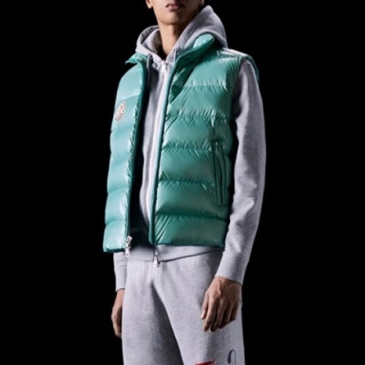 [몽클레어]Moncler 2020 Mens Patch Logo Modern Duck Down Padding Vest - 몽클레어 2020 남성 패치 로고 모던 덕다운 패딩 조끼 Moc01888x.Size(s - xl).블루