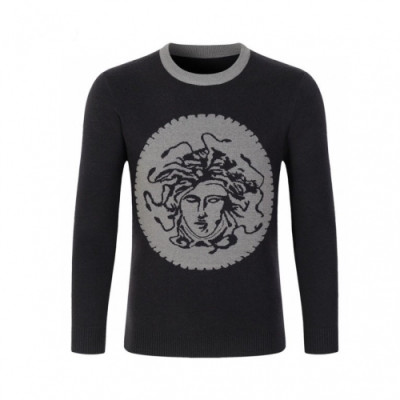 [베르사체]Versace 2020 Mens Medusa Logo Crew-neck Wool Sweater - 베르사체 2020 남성 메두사 로고 크루넥 울 스웨터 Ver0722x.Size(l - 4xl).블랙