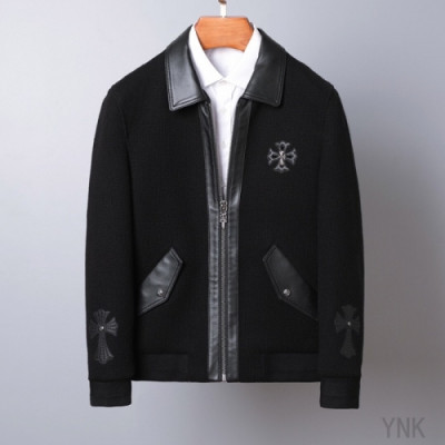 [크롬하츠]Chrome Hearts 2020 Mens Logo Casual Leather Jacket - 크롬하츠 2020 남성 로고 캐쥬얼 가죽 자켓 Chr0296x.Size(l - 4xl).블랙