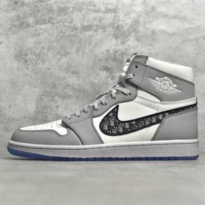 Dior X Air Jordan High OG Mm/Wm Running Shoes - 디올 X  에어조던 하이 OG 남여공용 런닝슈즈 DIOS0207, Size(230-300), 화이트+그레이