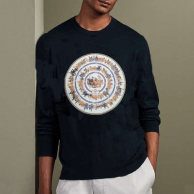 [에르메스]Hermes 2020 Mens Crew-neck Casual Cotton Tshirts- 에르메스 2020 남성 크루넥 캐쥬얼 코튼 기모 긴팔티 Her0534x.Size(m - 3xl).블랙