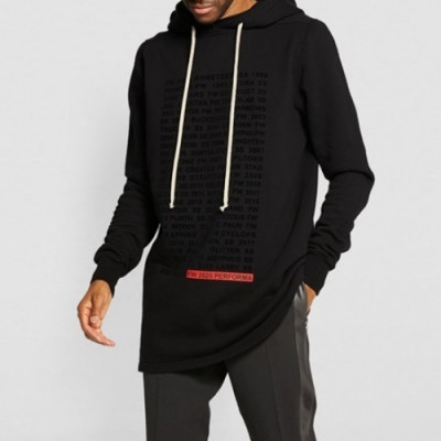 [릭오웬스]Rick Owens 2020 Mens Logo Cotton Zip-up Hooded - 릭오웬스 2020 남성 로고 코튼 집업 후드티 Ric0040x.Size(s - xl).블랙