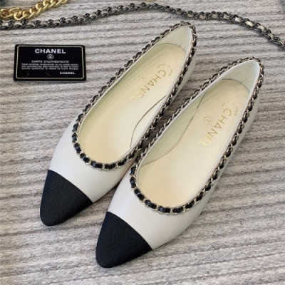 Chanel 2020 Women's Leather Flat - 샤넬 2020 여성용 레더 플렛,CHAS0468,Size(225-255).화이트