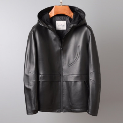 Moncler 2020 Mens Patch Logo Modern Leather Jackets - 몽클레어 2020 남성 패치 로고 모던 가죽 자켓 Moc01918x.Size(m - 3xl).블랙