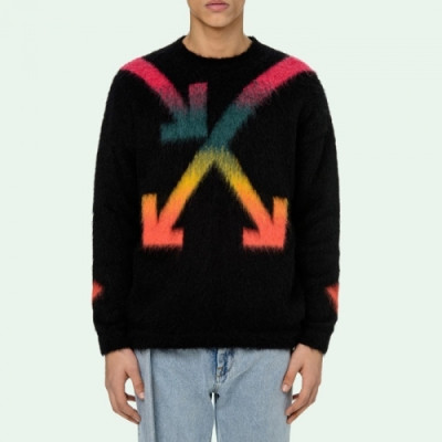 [오프화이트]Off-white 2020 Mm/Wm Brush Mohair Knit Sweater - 오프화이트 2020 남자 브러쉬 모헤어 니트 스웨터 Off0588x.Size(s - l).블랙