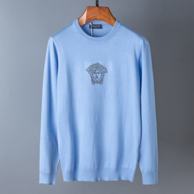 [베르사체]Versace 2020 Mens Medusa Logo Crew-neck Wool Sweater - 베르사체 2020 남성 메두사 로고 크루넥 울 스웨터 Ver0735x.Size(m - 3xl).블루