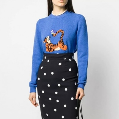 Miumiu 2020 Ladies Casual Crew-neck Sweaters - 미우미우 2020 여성 캐쥬얼 크루넥 스웨터 Miu0203x.Size(s - xl).블루