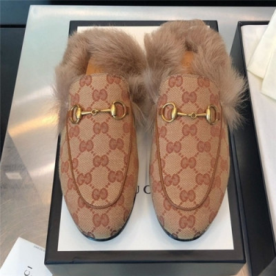 Gucci 2020 Women's Leather Wool Slipper - 구찌 2020 여성용 레더 울 슬리퍼,Size(225-255),GUCS1220,카키