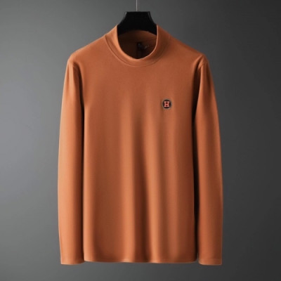 [에르메스]Hermes 2020 Mens Turtle-neck Casual Cotton Tshirts- 에르메스 2020 남성 터틀넥 캐쥬얼 코튼 긴팔티 Her0546x.Size(m - 3xl).오렌지