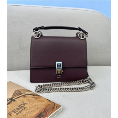 [펜디] Fendi 2020 Women's Leather Shoulder Bag, 19cm - 펜디 2020 여서용 레더 숄더백,19cm, FENB0615,브라운