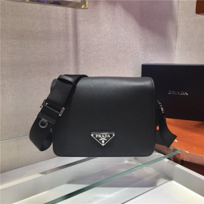 [프라다] Prada 2020 Women's Leather Shoulder Bag,24cm - 프라다 2020 여성용 레더 숄더백,24cm,PRAB0176,블랙