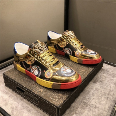 Versace 2020 Men's Leather Sneakers - 베르사체 2020 남성용 레더 스니커즈,Size(240-275),VERS0525,블랙