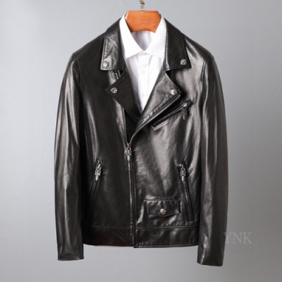 [크롬하츠]Chrome Hearts 2020 Mens Logo Casual Leather Jackets - 크롬하츠 2020 남성 로고 캐쥬얼 가죽 자켓 Chr0314x.Size(m - 3xl).블랙