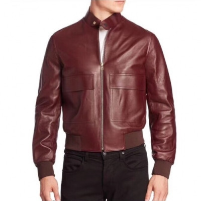 [버버리]Burberry 2020 Mens Casual Leather Jackets - 버버리 2020 남성 캐쥬얼 가죽 자켓 Bur03377x.Size(m - 3xl).버건디