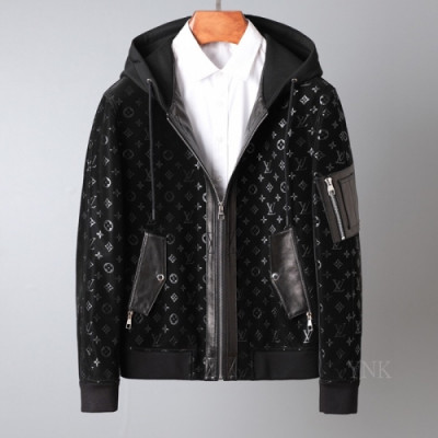 [루이비통]Louis vuitton 2020 Mens Logo Leather Jackets - 루이비통 2020 남성 로고 가죽 자켓 Lou02410x.Size(m - 3xl).블랙