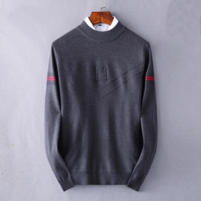 [펜디]Fendi 2020 Mens Logo Crew-neck Wool Sweaters - 펜디 2020 남성 로고 크루넥 울 스웨터 Fen0881x.Size(m - 3xl).그레이