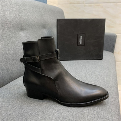 Saint Laurent 2020 Men's Leather Ankle Boots - 입생로랑 2020 남성용 레더 앵글부츠,Size(240-270),SLS0072,블랙