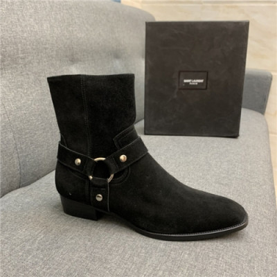 Saint Laurent 2020 Men's Leather Ankle Boots - 입생로랑 2020 남성용 레더 앵글부츠,Size(240-270),SLS0075,블랙