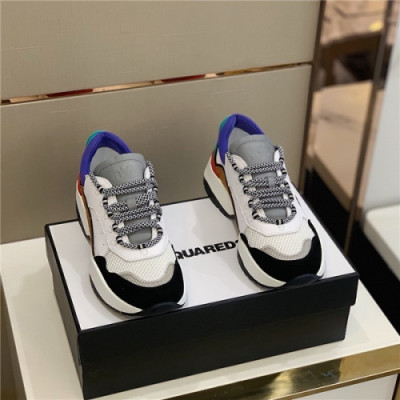 Dsquared 2020 Men's Leather Sneakers - 디스퀘어드 2020 남성용 레더 스니커즈,Size(240-270),DSQS0017,화이트