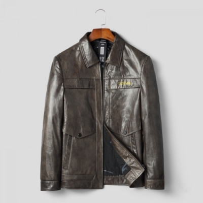 Loewe 2020 Mens Logo Casual Leather Jackets - 로에베 2019 남성 로고 캐쥬얼 가죽 재킷 Loe0332x.Size(m - 3xl).브라운