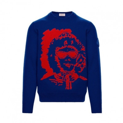 [몽클레어]Moncler 2020 Mens Retro Logo Crew-neck Sweaters - 몽클레어 2020 남성 레트로 로고 크루넥 스웨터 Moc02029x.Size(s - xl).블루