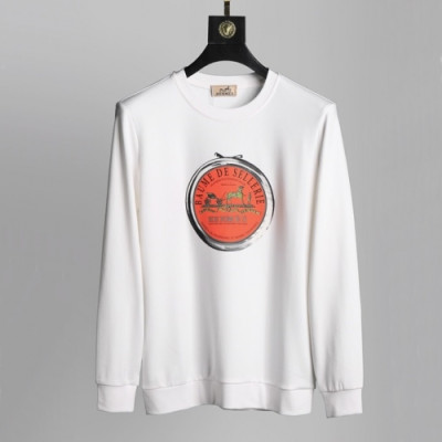 [에르메스]Hermes 2020 Mens Crew-neck Casual Cotton Tshirts- 에르메스 2020 남성 크루넥 캐쥬얼 코튼 기모 긴팔티 Her0556x.Size(m - 3xl).화이트