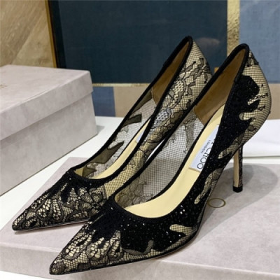 Jimmy Choo 2020 Lace High Heel - 지미츄 2020 레이스 하이힐,Size(225-250),JIMS0092,블랙