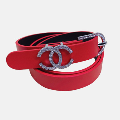 Chanel 2020 Women's Leather Belt - 샤넬 2020 여성용 레더 벨트,2cm,레드