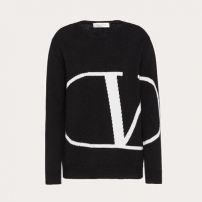 [발렌티노]Valentino 2020 Mens Big Logo Crew-neck Wool Sweaters - 발렌티노 2020 남성 빅로고 크루넥 울 스웨터 Val0452x.Size (s - 2xl).블랙