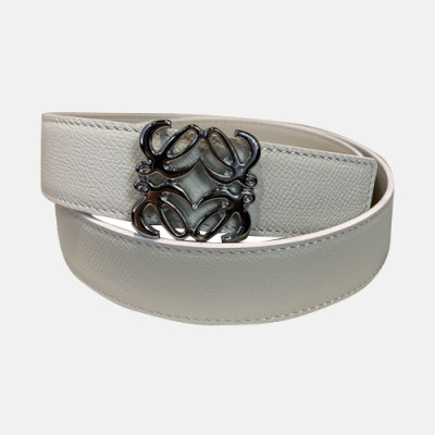 Loevve 2020 Women's Leather Belt - 로에베 2020 여성용 레더 벨트,LOEBT0043.Size(3.2cm).화이트