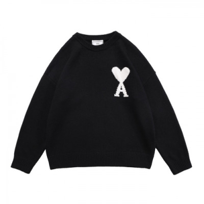 [아미]Ami 2020 Mens Logo Casual Sweaters - 아미 2020 남성 로고 캐쥬얼 스웨터 Ami0073x.Size(s - xl).블랙