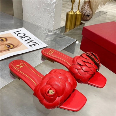 Valentino 2021 Women's Leather Slipper - 발렌티노 2021 여성용 레더 슬리퍼,Size(225-250),VTS0297,레드