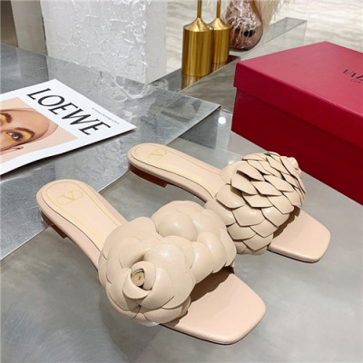 Valentino 2021 Women's Leather Slipper - 발렌티노 2021 여성용 레더 슬리퍼,Size(225-250),VTS0298,베이지