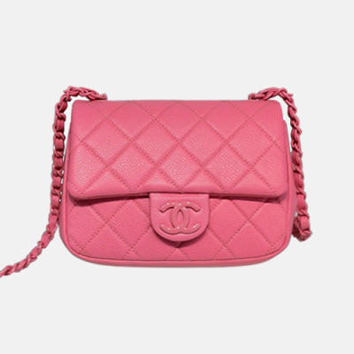 [샤넬] Chanel 2021 Women's New Mini CF Shoulder Bag,19cm - 샤넬 2021 여성용 미니 뉴 CF 숄더백,19cm,CHAB1620,핑크